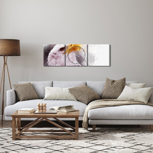 Obraz orla (s hodinami) (90x30 cm)