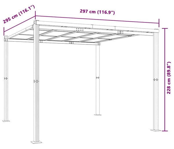 Zahradní altán antracitový 3x3 m Hliník 3217060