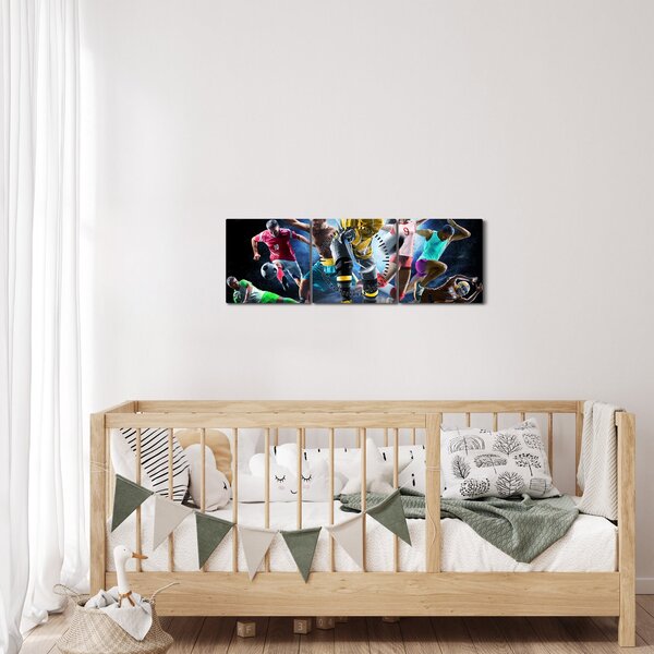 Obraz - Sport (s hodinami) (90x30 cm)