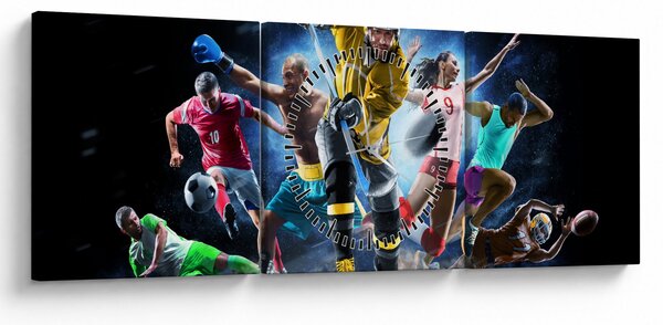 Obraz - Sport (s hodinami) (90x30 cm)
