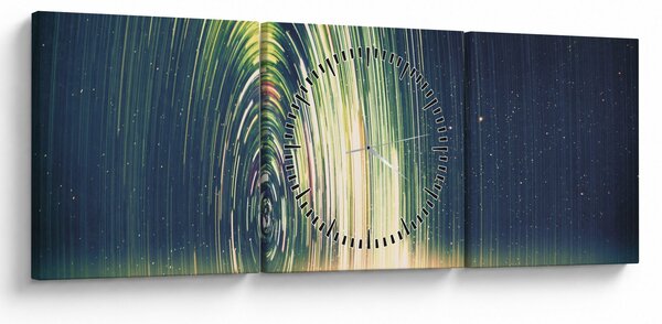 Obraz - Střed vesmíru (s hodinami) (90x30 cm)