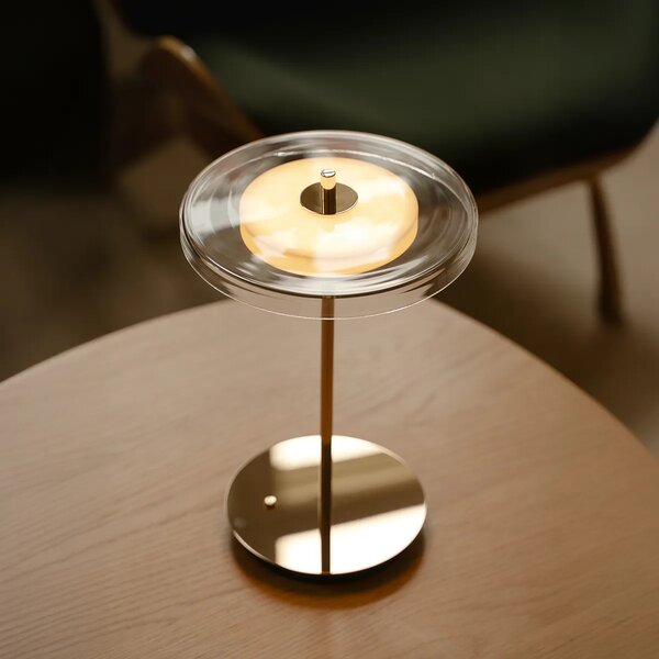 Umage Přenosná LED stolní lampa ASTERIA Glass, v. 30,6 cm, 2600K 4-krokové stmívání Barva: Mosaz