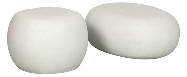 Bílý kulatý konferenční stolek ø 50 cm Pebble – vtwonen