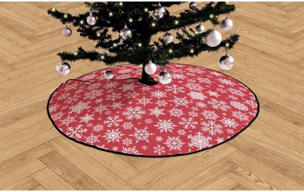 Bavlněný koberec pod vánoční stromeček Butter Kings Freezy Snowflakes, ø 130 cm