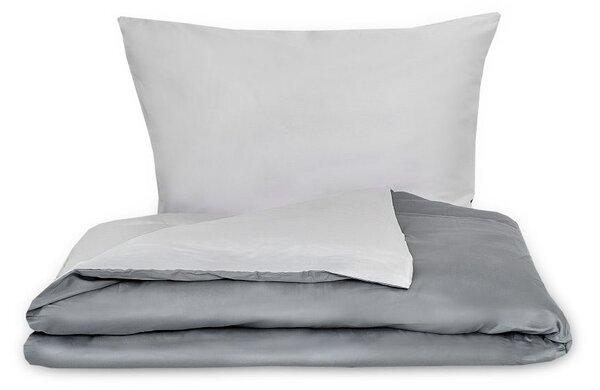 Kvalitex Luxury Collection tmavě šedé světle šedé satén povlečení 1x 140/200, 1x 70/90cm