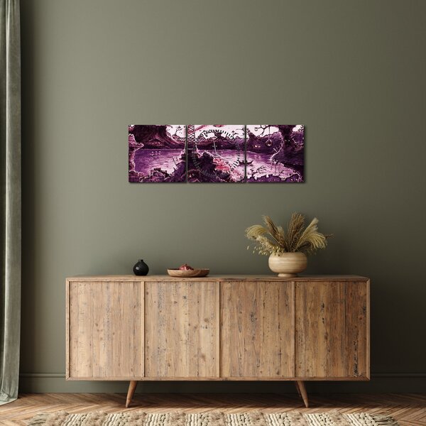 Obraz - Očarovaná vesnice (s hodinami) (90x30 cm)