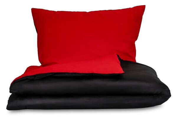 Kvalitex Saténové povlečení LUXURY COLLECTION červené / černé 1x 140/220, 1x 70/90cm