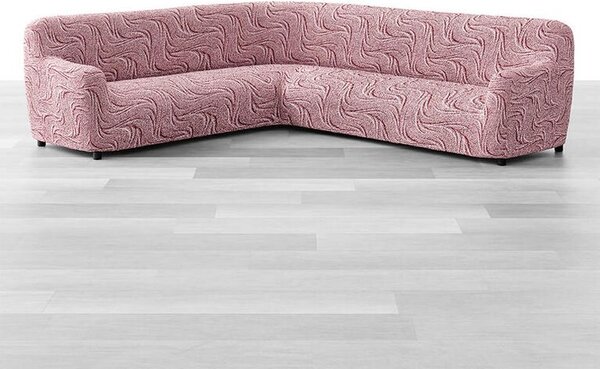 Bielastické potahy BRILLANTE bordó rohová sedačka (š. 350 - 530 cm)