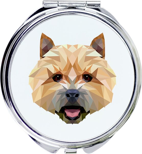 Norwichský teriér – Zrcadlo značky Art-Dog s fotografií a geometrickým vzorem