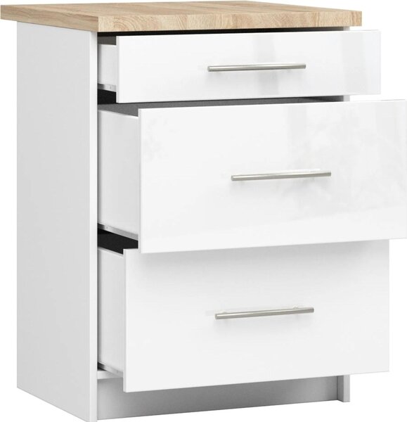 AKORD Furniture Factory KS0POLIBIABIAPOL3S007, Bílá, 16 mm, 3 zásuvka/zásuvek, 460 mm, 600 mm, 850 mm