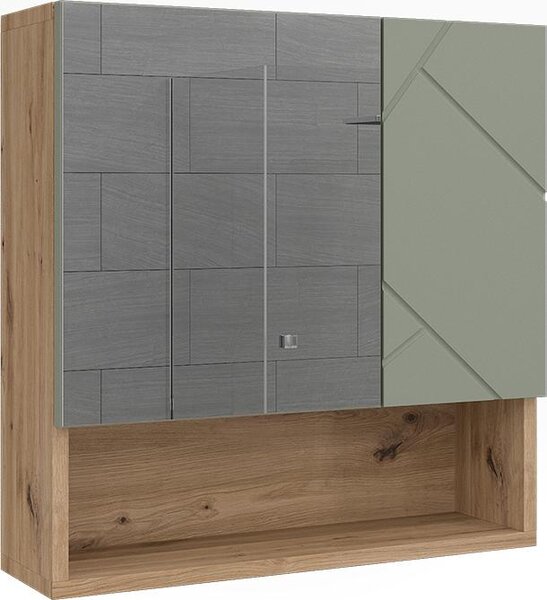 Koupelnová zrcadlová skříňka Vicco Irma Šalvějově zelená 54 x 55 cm, Model 59029