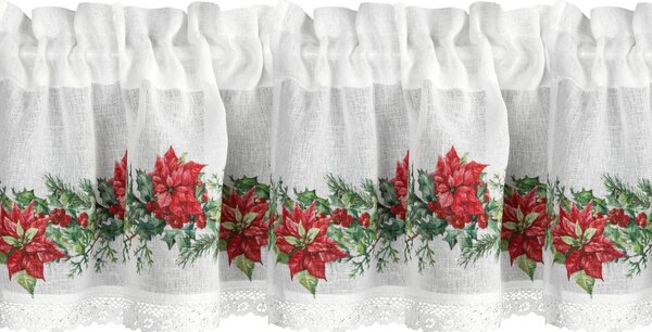 KRÁTKÁ VÁNOČNÍ ZÁCLONA NA PÁSCE XMAS5 150X30 CM VZOROVANÁ