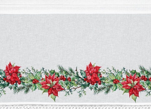 KRÁTKÁ VÁNOČNÍ ZÁCLONA NA PÁSCE XMAS5 150X60 CM VZOROVANÁ