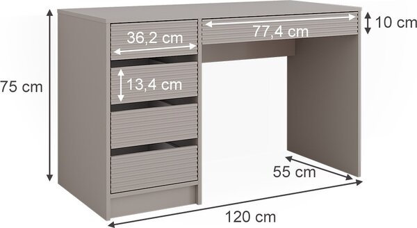 Toaletní stolek Vicco Sherry Kašmír 120 cm Bez zrcadla, Model 51643