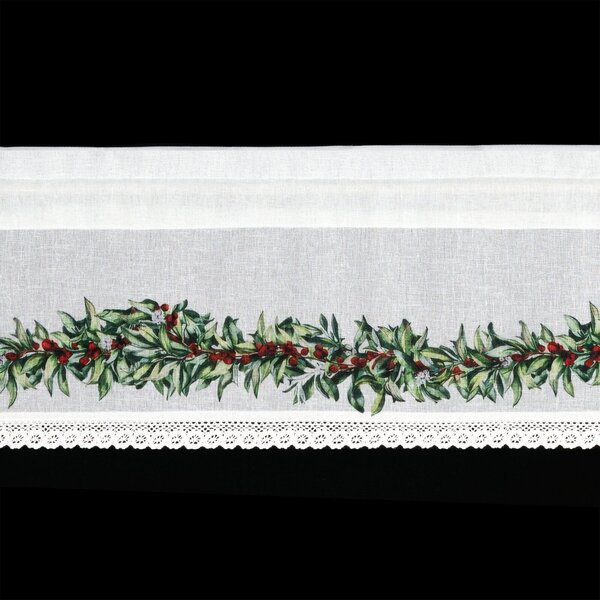 KRÁTKÁ VÁNOČNÍ ZÁCLONA NA PÁSCE XMAS8 150X30 CM VZOROVANÁ