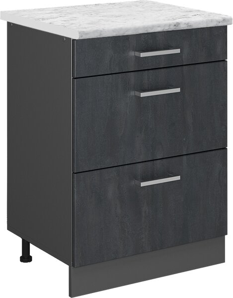 Spodní skříňka kuchyňské linky Vicco R-Line Černý beton 60 cm PD Mramor, Model 47600