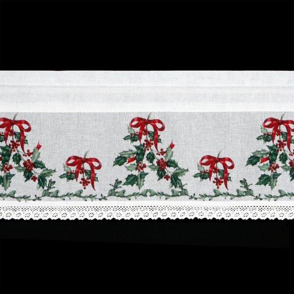 KRÁTKÁ VÁNOČNÍ ZÁCLONA NA PÁSCE XMAS7 150X30 CM VZOROVANÁ
