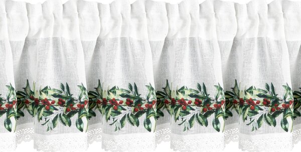 KRÁTKÁ VÁNOČNÍ ZÁCLONA NA PÁSCE XMAS8 150X30 CM VZOROVANÁ