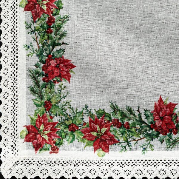 VÁNOČNÍ UBRUS XMAS5 85X85 CM VZOROVANÝ
