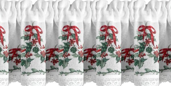 KRÁTKÁ VÁNOČNÍ ZÁCLONA NA PÁSCE XMAS7 150X30 CM VZOROVANÁ
