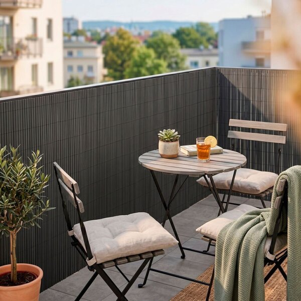 PVC zástěna 1x3 m na balkon plot SPRINGOS GA0244 šedá