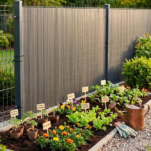 PVC zástěna 1x3 m na balkon plot SPRINGOS GA0244 šedá