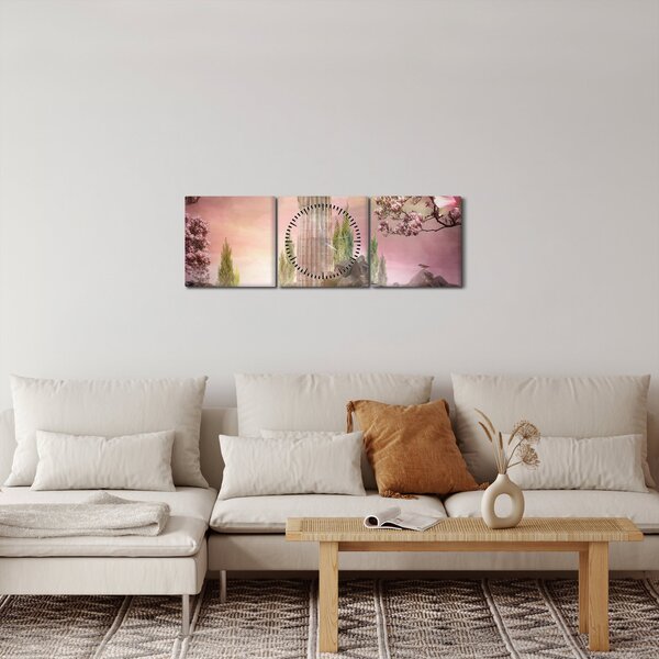 Obraz - Říše snů (s hodinami) (90x30 cm)