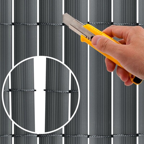 PVC zástěna 1x3 m na balkon plot SPRINGOS GA0244 šedá