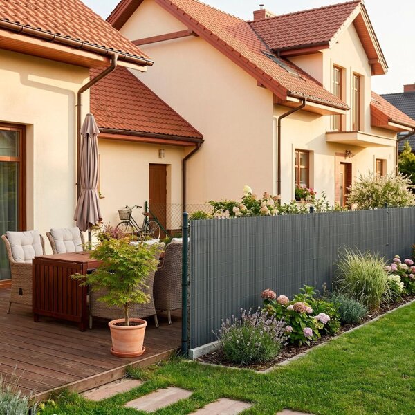 PVC zástěna 1x3 m na balkon plot SPRINGOS GA0244 šedá