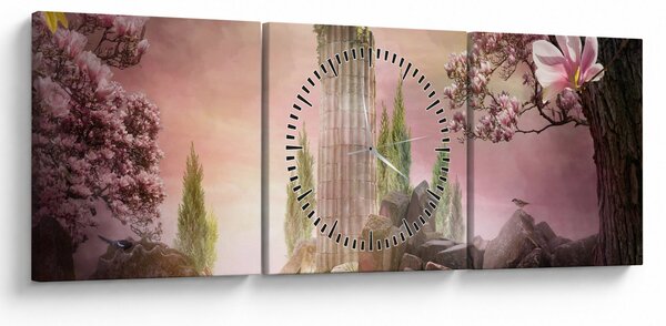 Obraz - Říše snů (s hodinami) (90x30 cm)