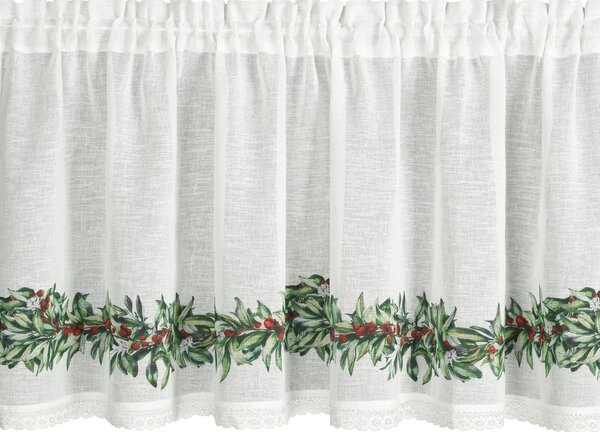 KRÁTKÁ VÁNOČNÍ ZÁCLONA NA PÁSCE XMAS8 150X60 CM VZOROVANÁ