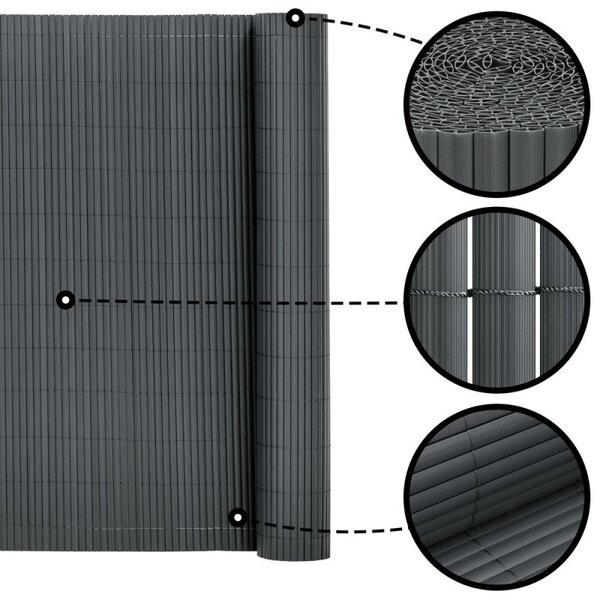 PVC zástěna 1x3 m na balkon plot SPRINGOS GA0244 šedá