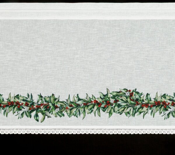 KRÁTKÁ VÁNOČNÍ ZÁCLONA NA PÁSCE XMAS8 150X60 CM VZOROVANÁ