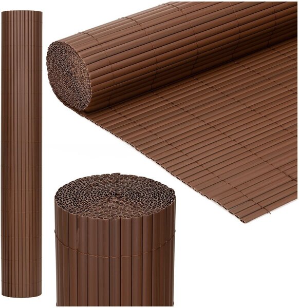 PVC zástěna 1x4 m na balkon plot SPRINGOS GA0249 hnědá