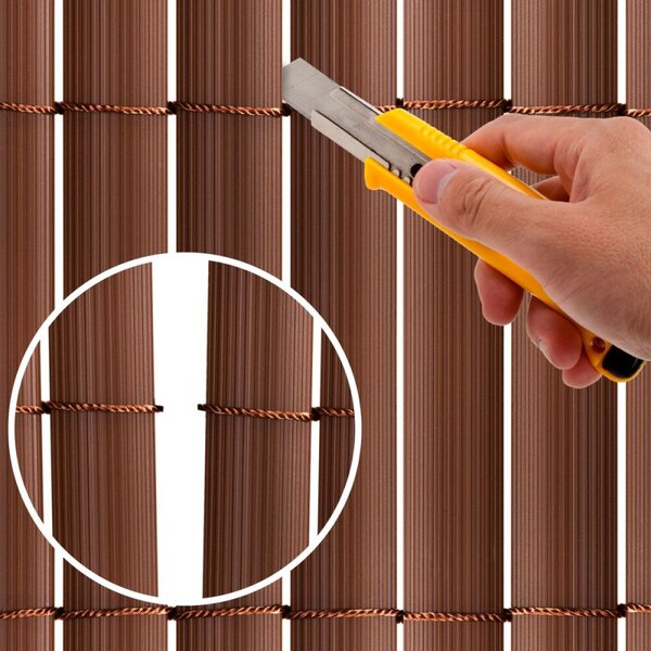 PVC zástěna 1x4 m na balkon plot SPRINGOS GA0249 hnědá
