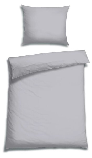 Florella Saténové povlečení Edel Uni Silber Rozměr: 70x90 + 140x200 cm