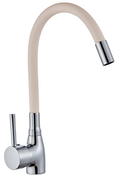 Stamar | Kuchyňská skříňka, s dřezem, bílá, stojící, 60 cm, flexibilní baterie béžová, sifonová