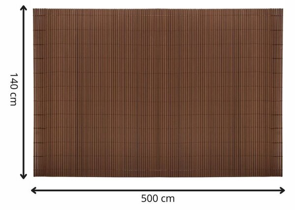 PVC zástěna 1,4x5 m na balkon plot SPRINGOS GA0246 hnědá