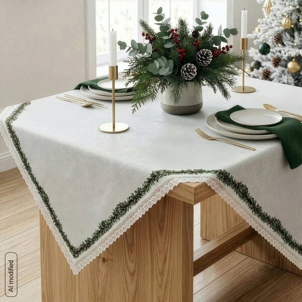 VÁNOČNÍ UBRUS XMAS8 85X85 CM VZOROVANÝ
