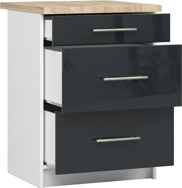 AKORD Furniture Factory KS0POLIBIAGRAFPOL3S007, Bílá, 16 mm, 3 zásuvka/zásuvek, 460 mm, 600 mm, 850 mm