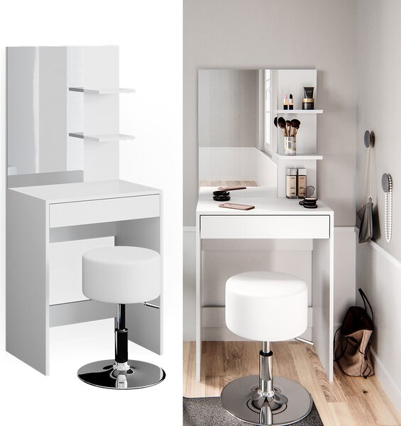 Toaletní stolek Vicco Isabelle Bílá 60 cm s taburetem, Model 34446