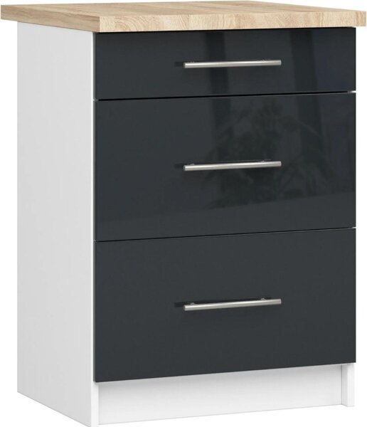 AKORD Furniture Factory KS0POLIBIAGRAFPOL3S007, Bílá, 16 mm, 3 zásuvka/zásuvek, 460 mm, 600 mm, 850 mm