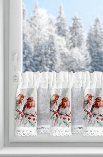 KRÁTKÁ VÁNOČNÍ ZÁCLONA NA PÁSCE XMAS10 150X30 CM VZOROVANÁ
