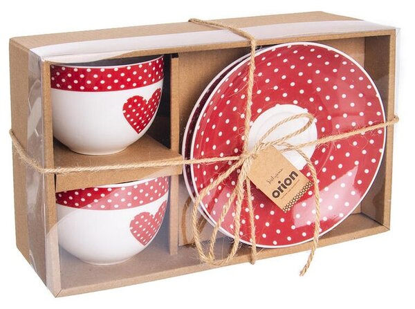 Porcelánový šálek s podšálkem TEČKA 280 ml 2 ks