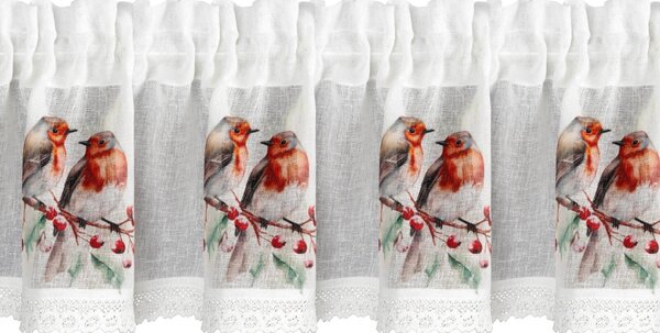 KRÁTKÁ VÁNOČNÍ ZÁCLONA NA PÁSCE XMAS10 150X30 CM VZOROVANÁ