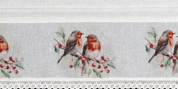 KRÁTKÁ VÁNOČNÍ ZÁCLONA NA PÁSCE XMAS10 150X30 CM VZOROVANÁ