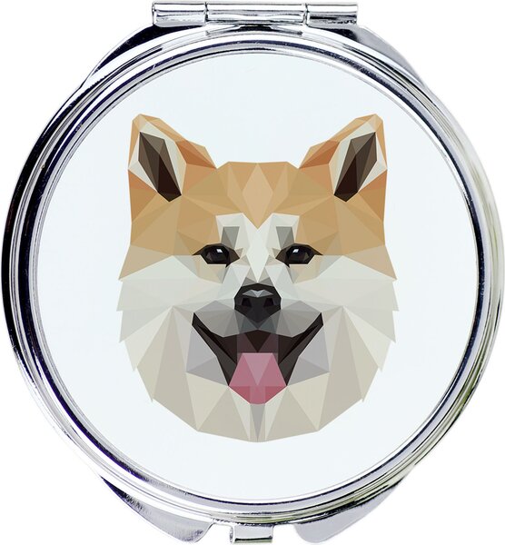 Akita, Akita Inu – Zrcadlo značky Art-Dog s fotografií a geometrickým vzorem