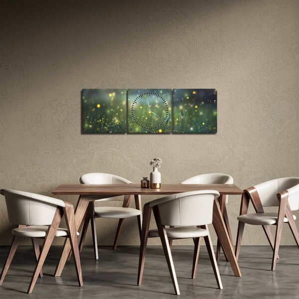 Obraz - Kouzelná noc (s hodinami) (90x30 cm)