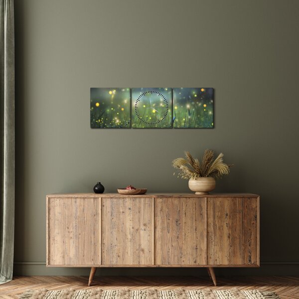 Obraz - Kouzelná noc (s hodinami) (90x30 cm)