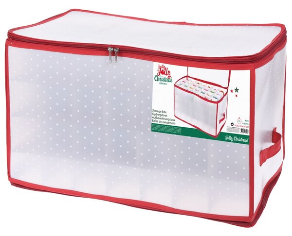 VILDE Vánoční úložný box na baňky, koule a vánoční ozdoby, na 112 kusů, puntík